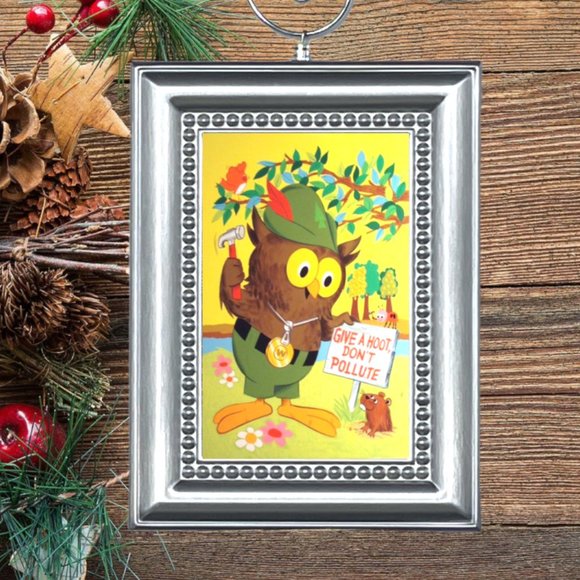 Woodsy Owl Give A Hoot Don't Pollute Retro Nostalgic Christmas Tree Ornament - Picture 1 of 3